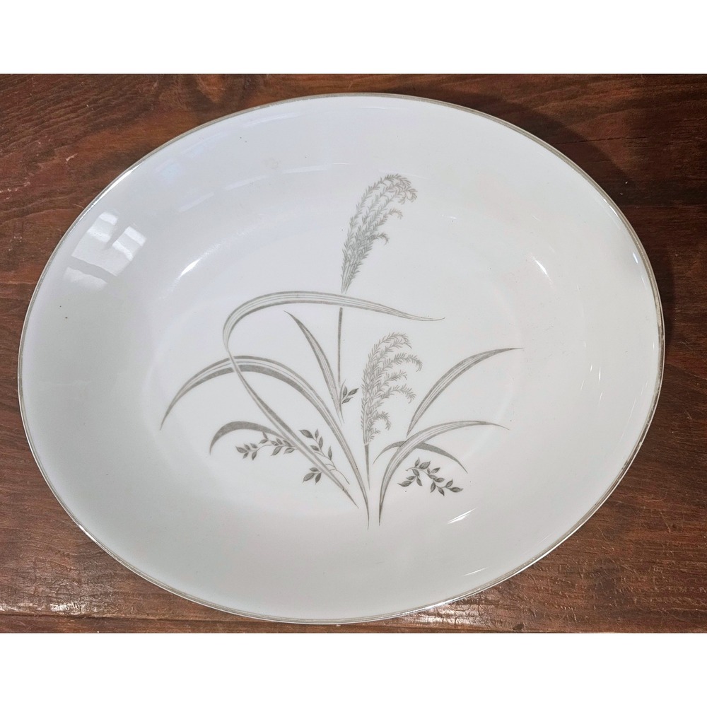 Wentworth China Silver Wheat 7514 Eterna Shape Oval Vegetable Bowl Vintage Japan